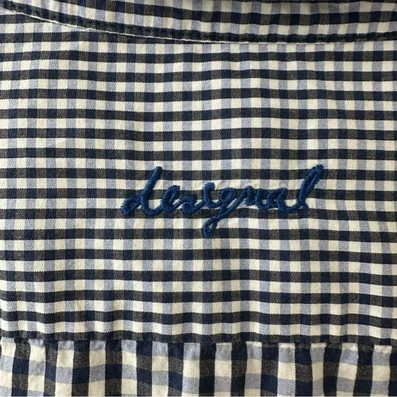 Desigual Men's Multicolor Patchwork Striped Gingham Button Down Shirt, Size M - Picture 10 of 10